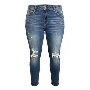 Judy Blue Los Angeles Boyfriend Distressed Stretch Straight Leg Jeans size 15/32